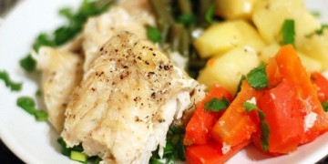 Треска на пару с овощами
